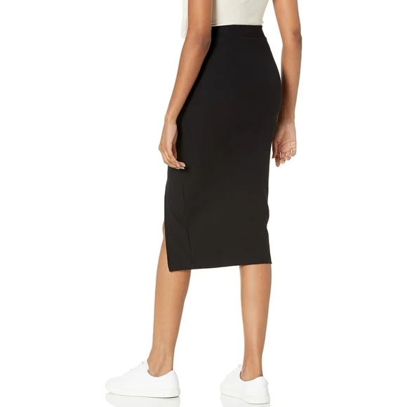 Veronique High-Waist Ribbed Academia Slit Office Siren Winter Skirt M - Picture 4 of 11